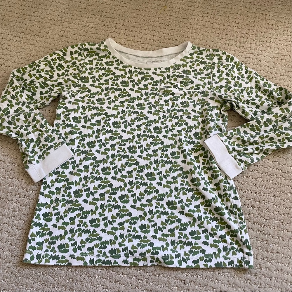 Lila and Hayes Green Print Pajama Top Size 8